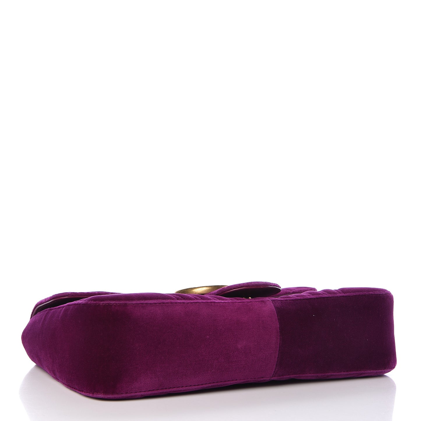 Velvet Matelasse Medium GG Marmont Shoulder Bag Fuchsia Violet Cyclamen