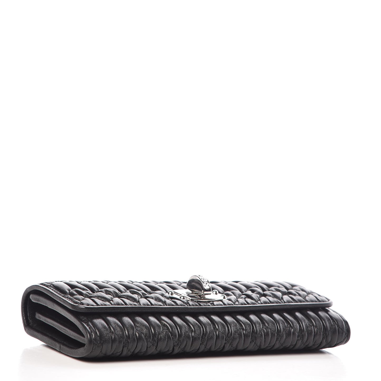 Nappa Matelasse Flap Wallet Black