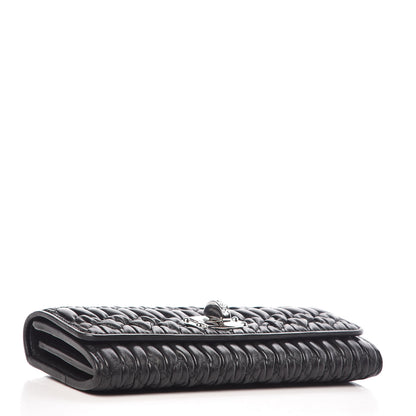 Miu Miu Nappa Matelasse Flap Wallet Black 5 of 9