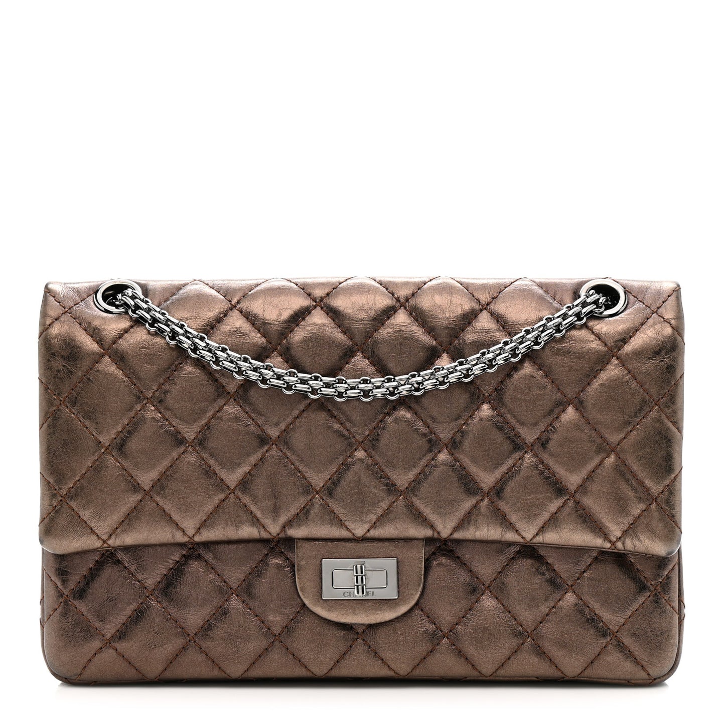 Metallic Aged Calfskin Quilted 2.55 Reissue 226 Flap Bronze