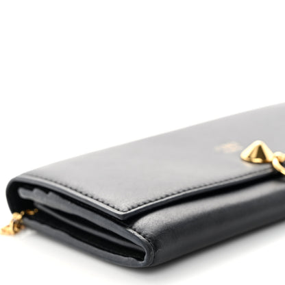 Fendi Vitello Liberty Century Lucido By The Way Continental Wallet On Chain Black 9 of 11