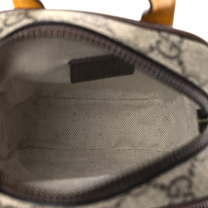 Gucci GG Supreme Monogram Mini Neo Vintage Double Zip Messenger Bag Beige New Acero Crop 5 of 10