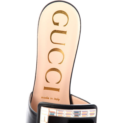 Gucci Malaga Kid Crystal Square G Madelyn Mules 38.5 Black 8 of 11
