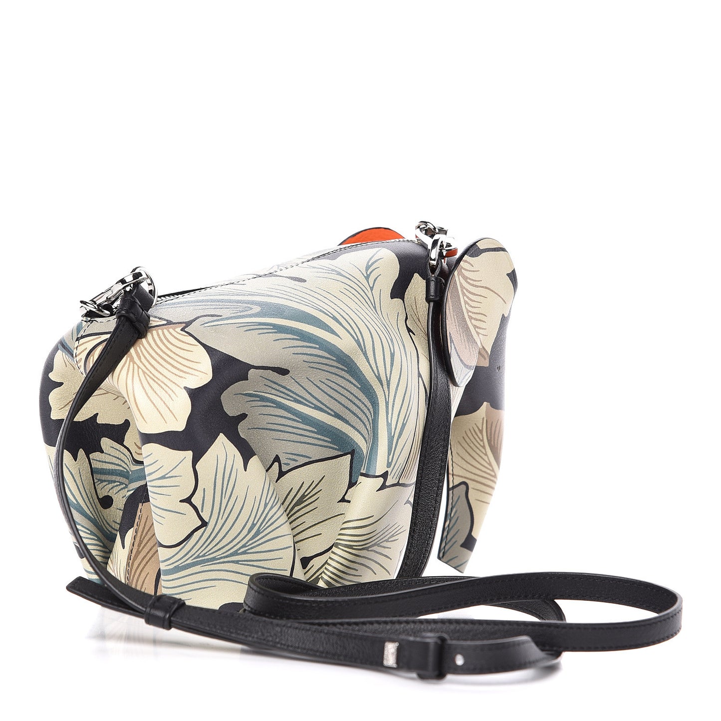 Calfskin Printed Camo Mini Elephant Crossbody Bag Green