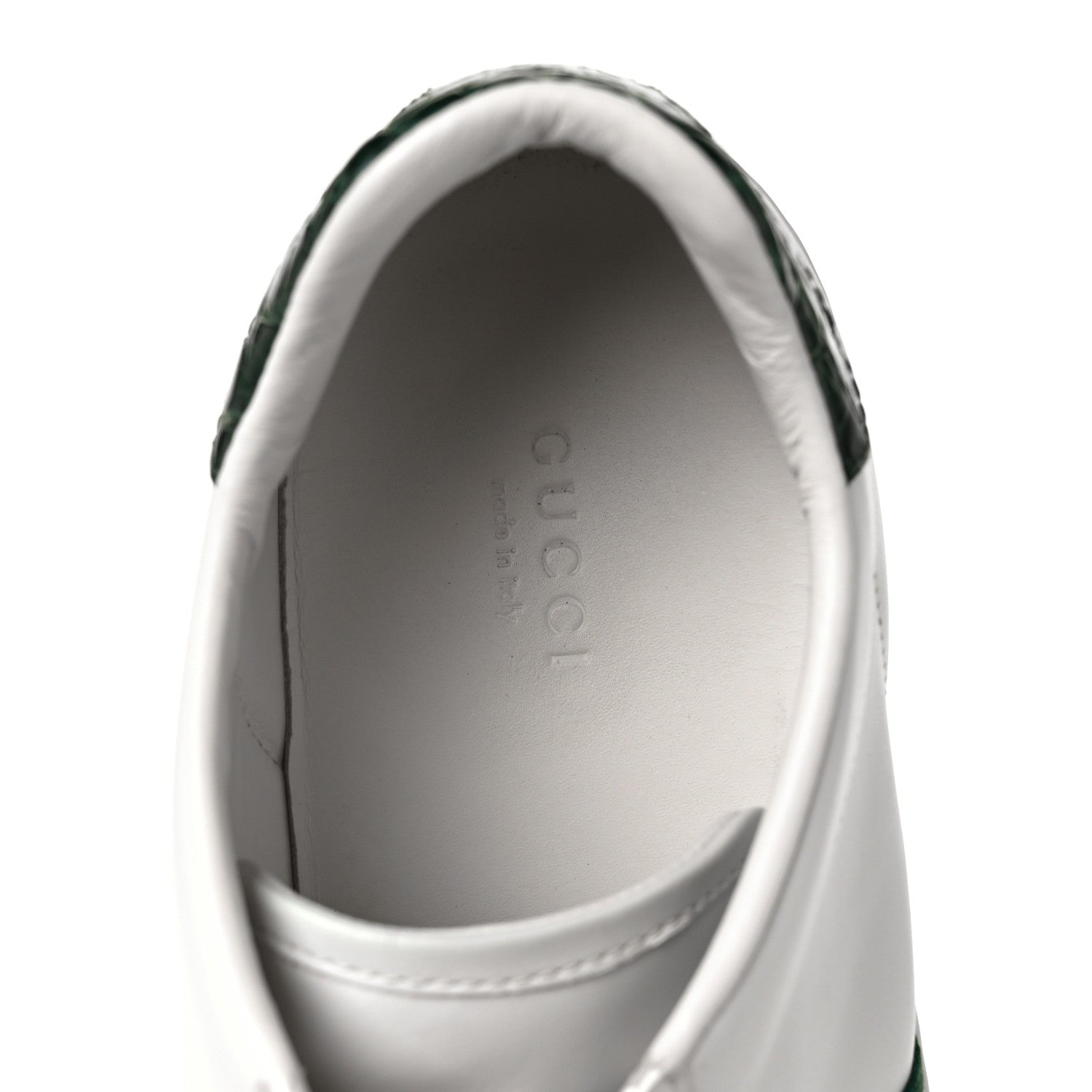 Gucci Calfskin Crocodile Web Womens Ace Sneakers 39.5 White Green 8 of 10