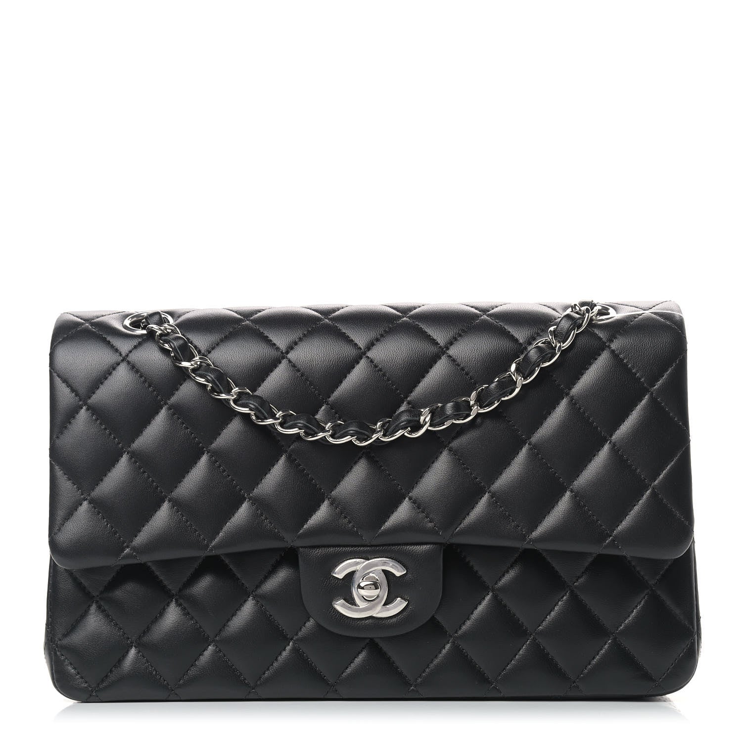 Chanel Lambskin Quilted Medium Double Flap Black 1 of 11