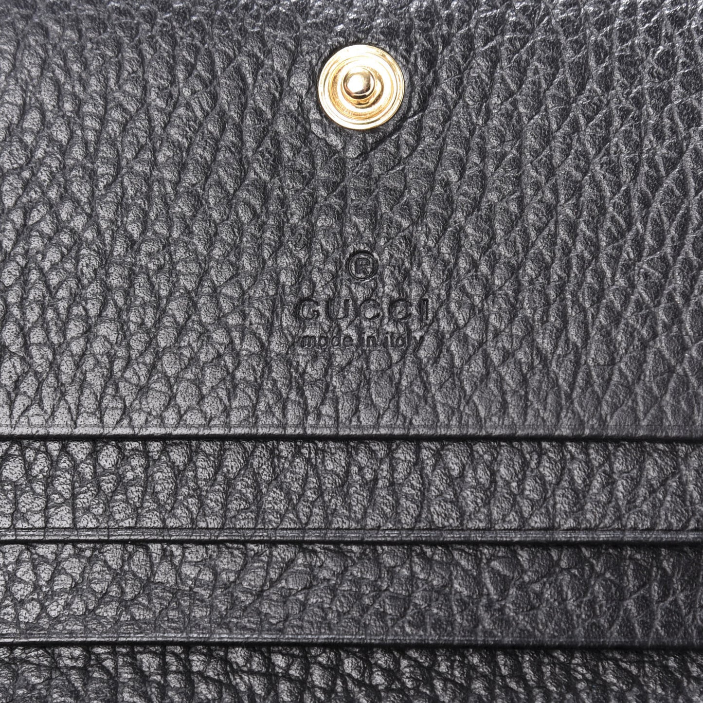 Pebbled Calfskin GG Marmont Card Case Black