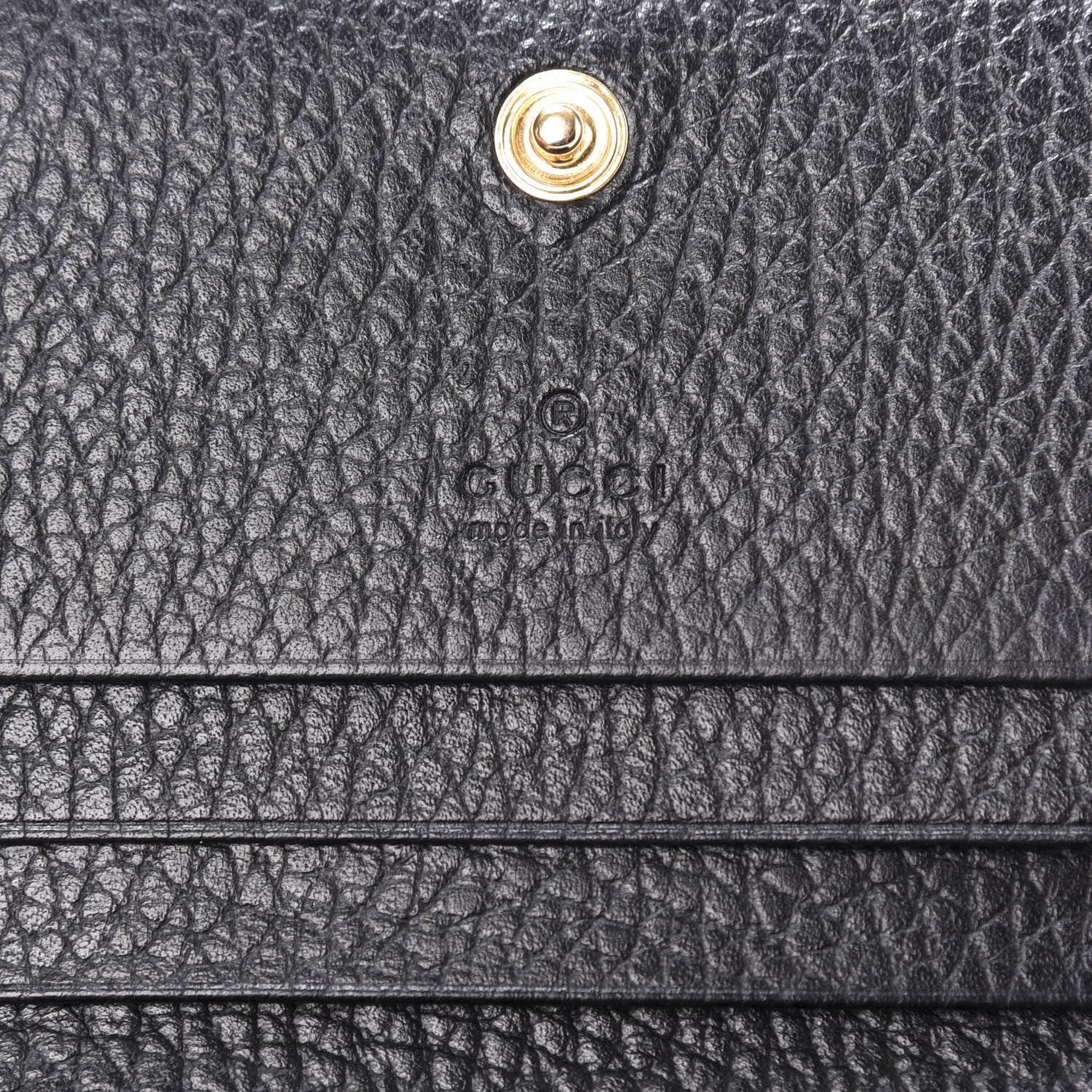 Gucci Pebbled Calfskin GG Marmont Card Case Black 6 of 8