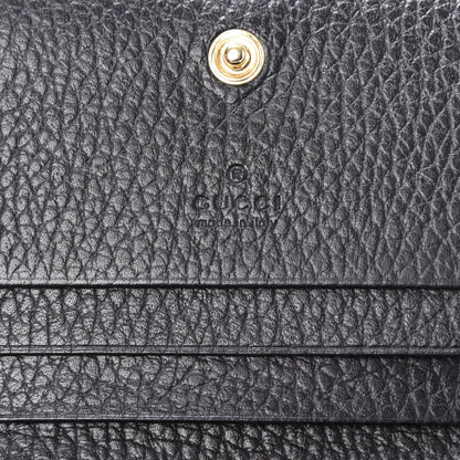 Gucci Pebbled Calfskin GG Marmont Card Case Black 6 of 8
