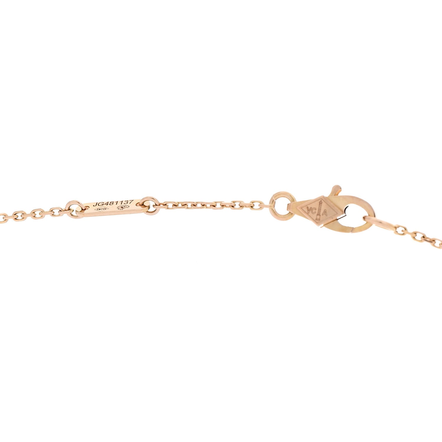 Van Cleef & Arpels 18K Rose Gold Carnelian Sweet Alhambra Pendant Necklace 5 of 6
