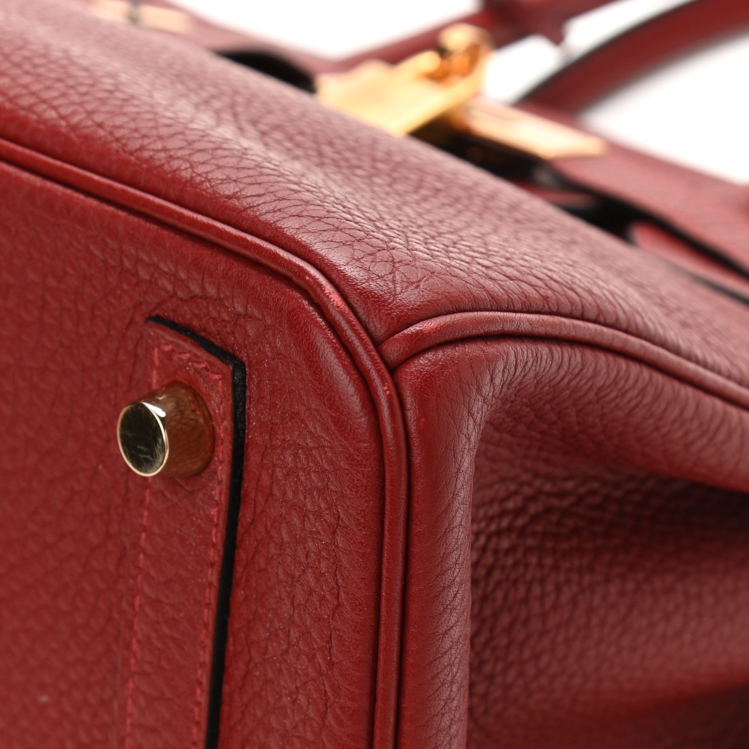 Hermes Taurillon Clemence Birkin 30 Rouge H 10 of 12