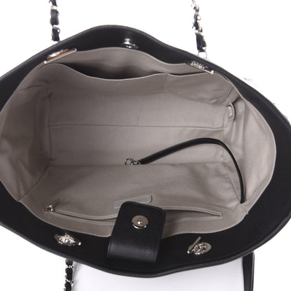 Chanel Glazed Calfskin Small Deauville Tote Black 5 of 10
