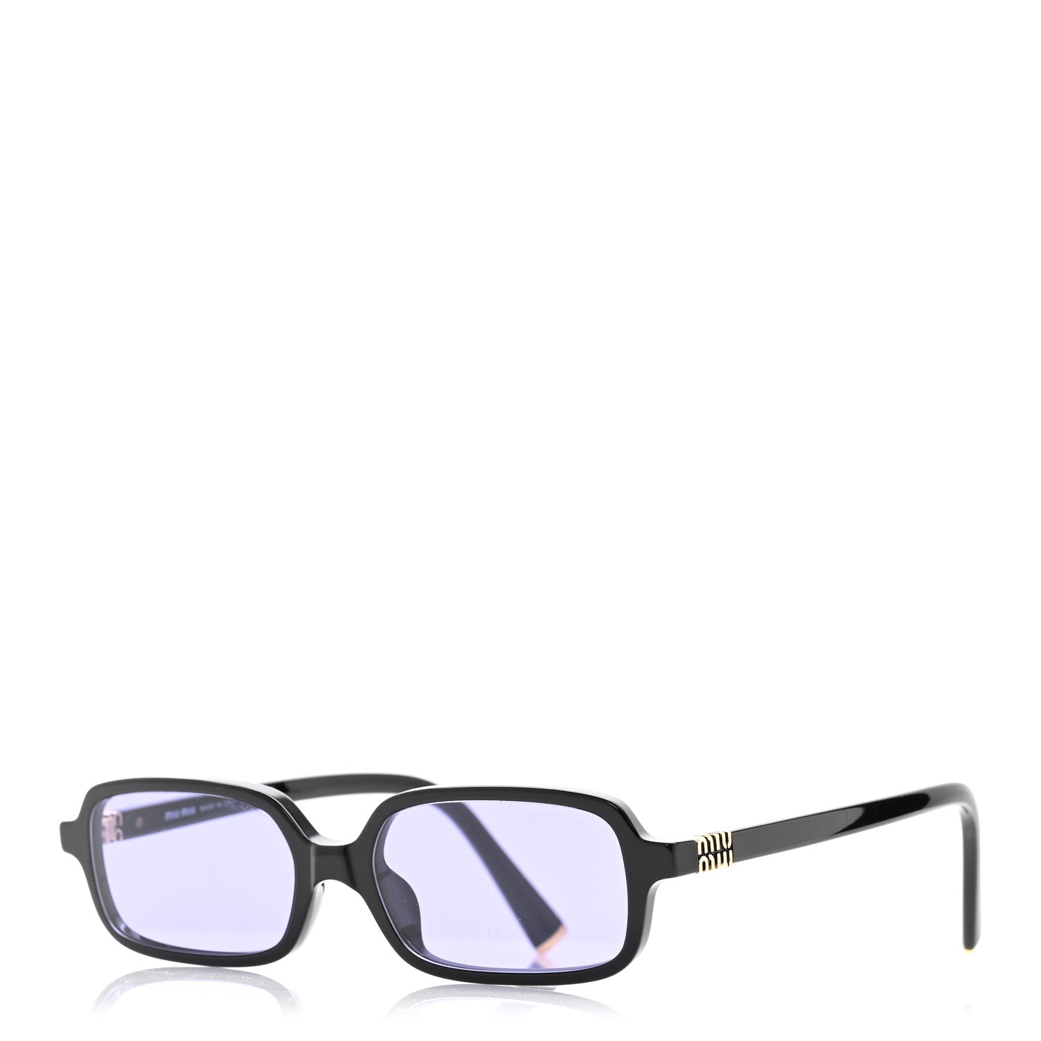 Miu Miu Acetate Rectangle Regard Sunglasses SMU11Z Black 1 of 10