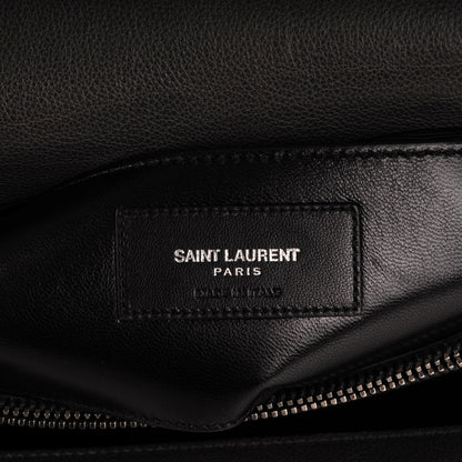Saint Laurent Sheepskin Matelasse Chevron Monogram Large College Satchel Light Coal 6 of 7