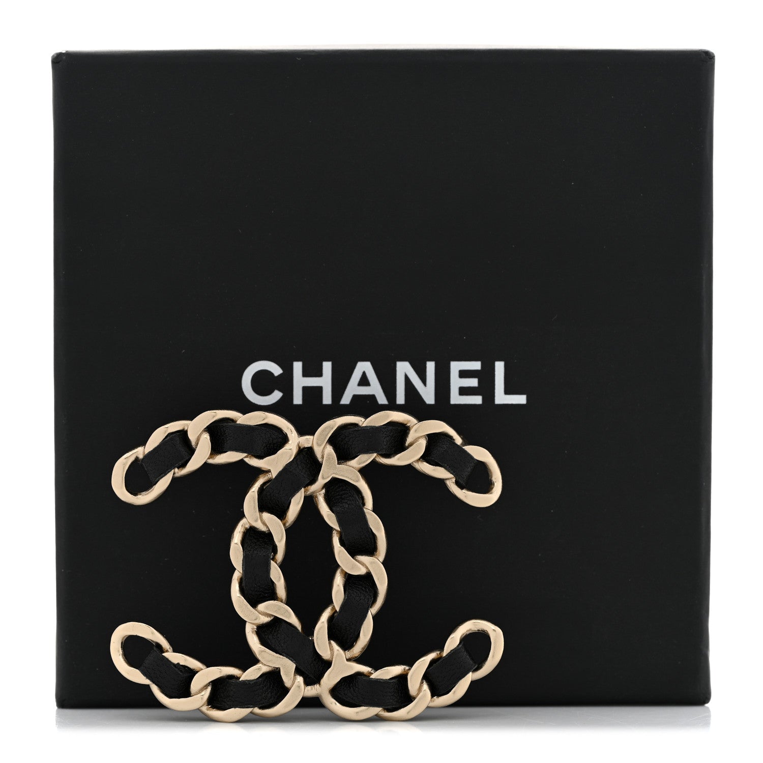 Chanel Lambskin CC Chain Brooch Black Gold Multicolor 5 of 5