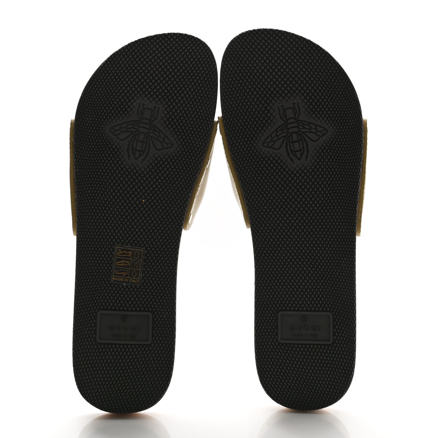 Calfskin Interlocking G Slide Sandals 39 Diagonal Beige