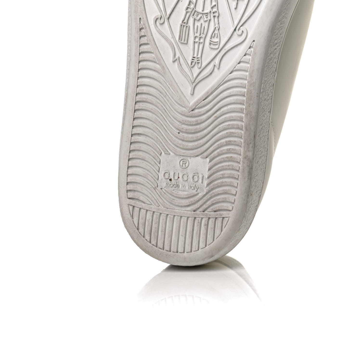 Gucci Calfskin Interlocking G Perforated Womens Ace Sneakers 39 White Grey Sky 8 of 13