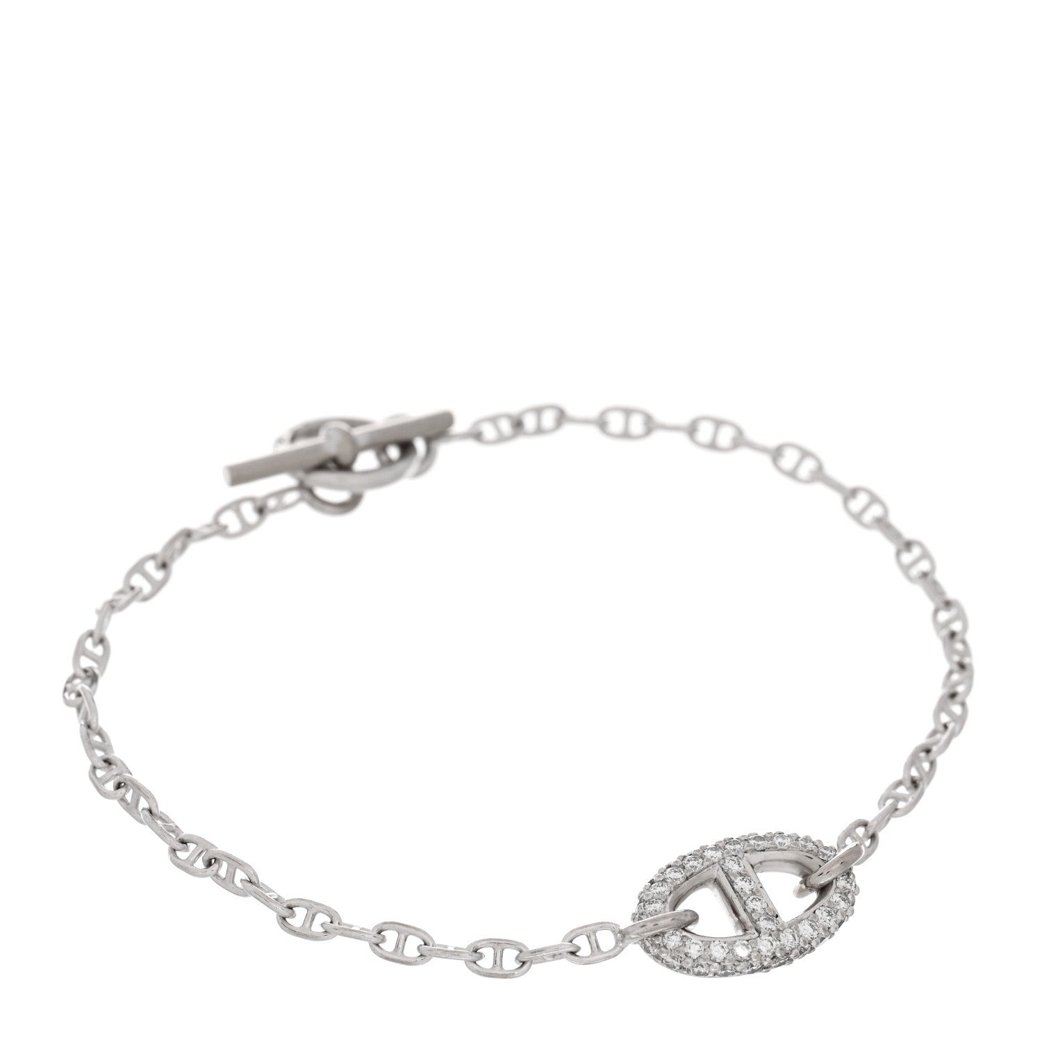 Hermes 18K White Gold Diamond Farandole Bracelet SH 1 of 4