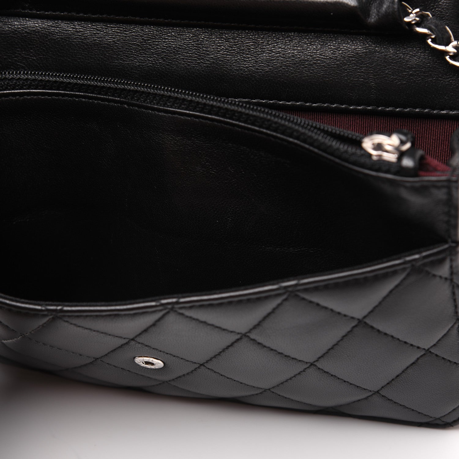 Chanel Lambskin Quilted Wallet On Chain WOC Black 13 of 17