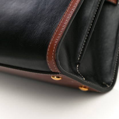 Burberry Calfskin Vintage Check Mini Two Handle Title Bag Black 10 of 24