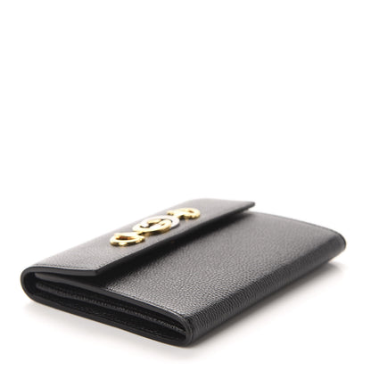 Gucci Grainy Calfskin Zumi Flap Card Case Black 4 of 8