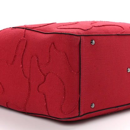 Valentino Garavani Canvas Atelier 07 Camouflage Edition Medium Tote Bag Red 9 of 10