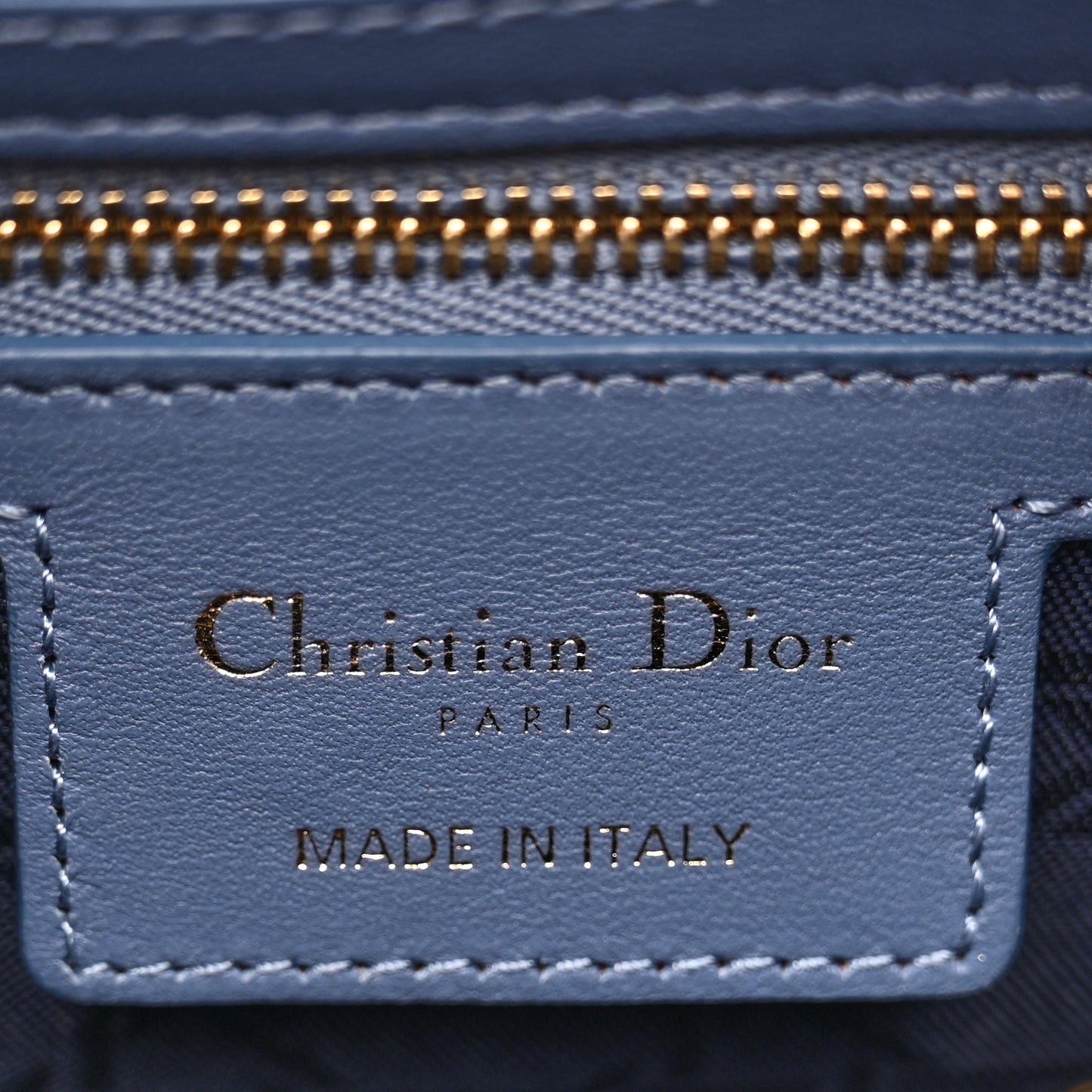Lambskin Cannage Medium Lady Dior Denim Blue