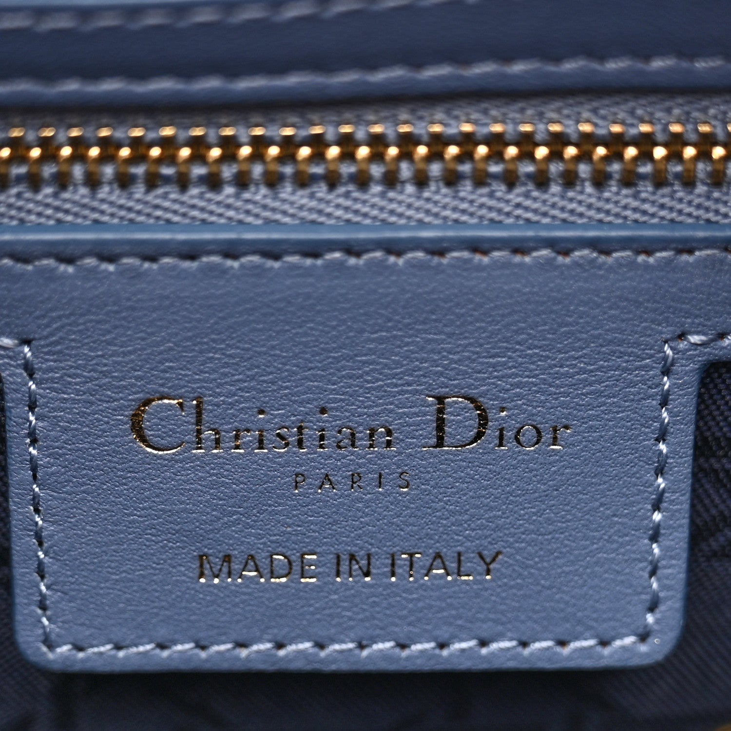 Christian Dior Lambskin Cannage Medium Lady Dior Denim Blue 6 of 13