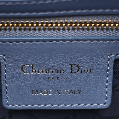 Christian Dior Lambskin Cannage Medium Lady Dior Denim Blue 6 of 13