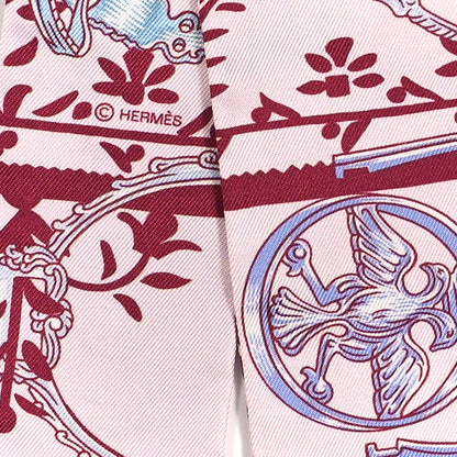 Hermes Silk Etriers Remix Twilly Rose Pale Bordeaux 4 of 4