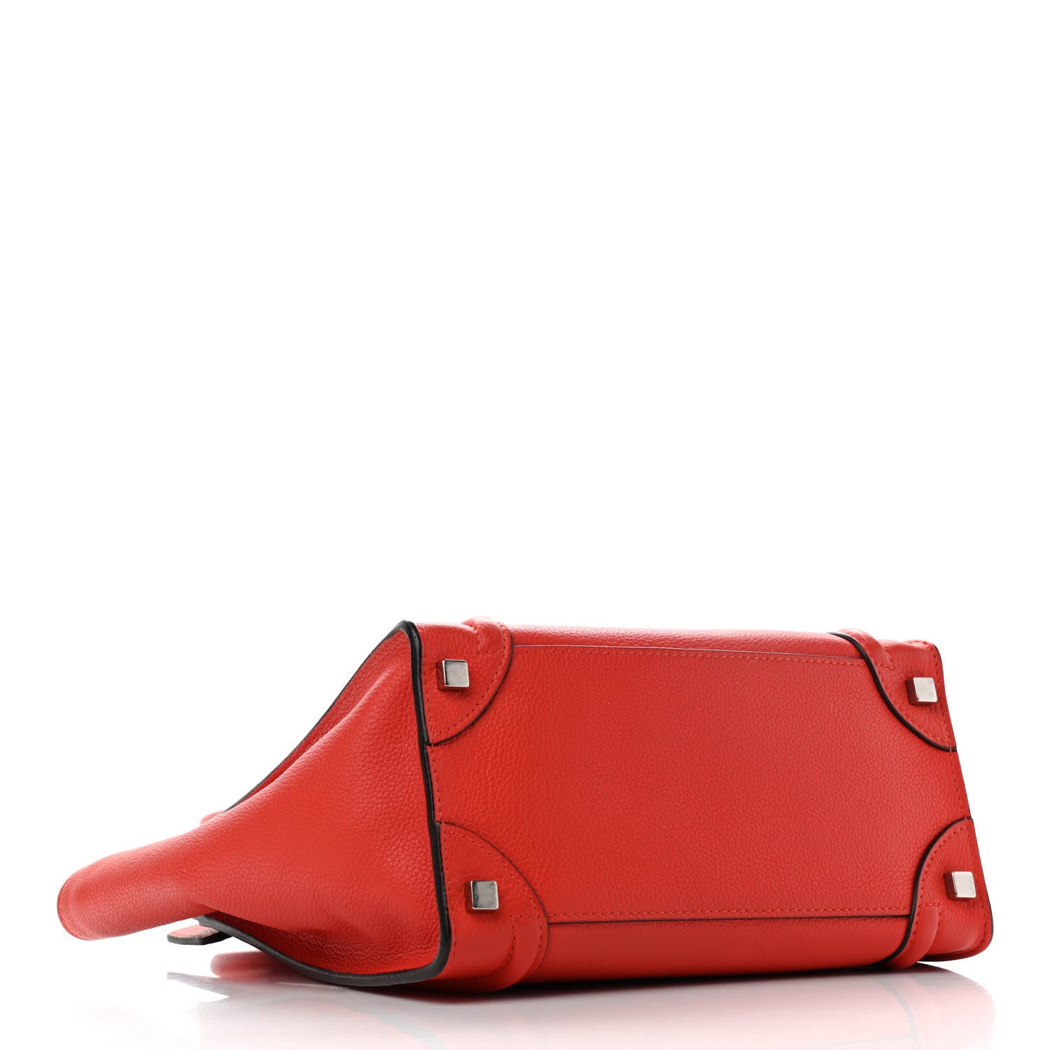 Celine Drummed Calfskin Micro Luggage Coquelicot 4 of 11