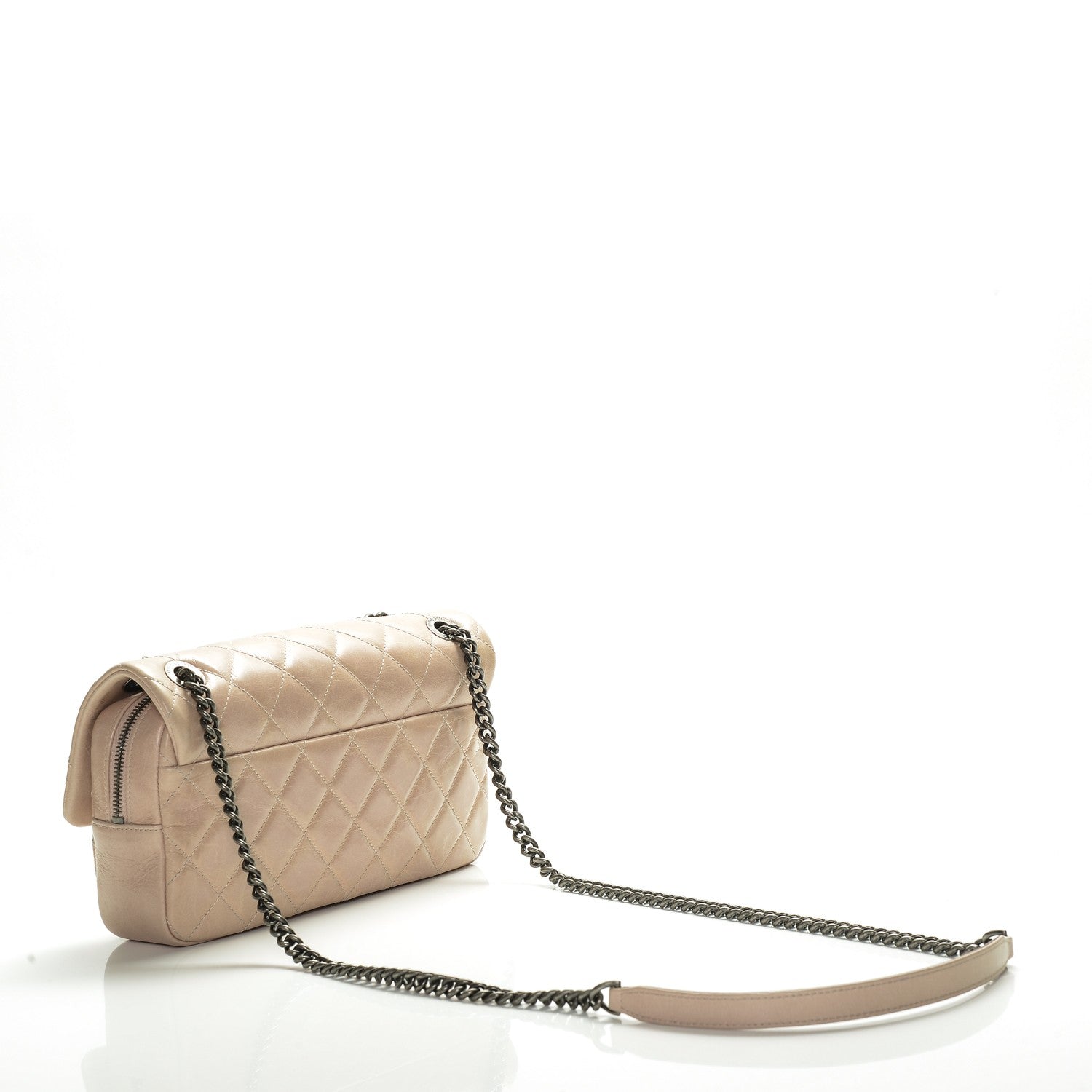 Chanel Glazed Calfskin Quilted Medium Duo Color Flap Light Pink 3 of 7