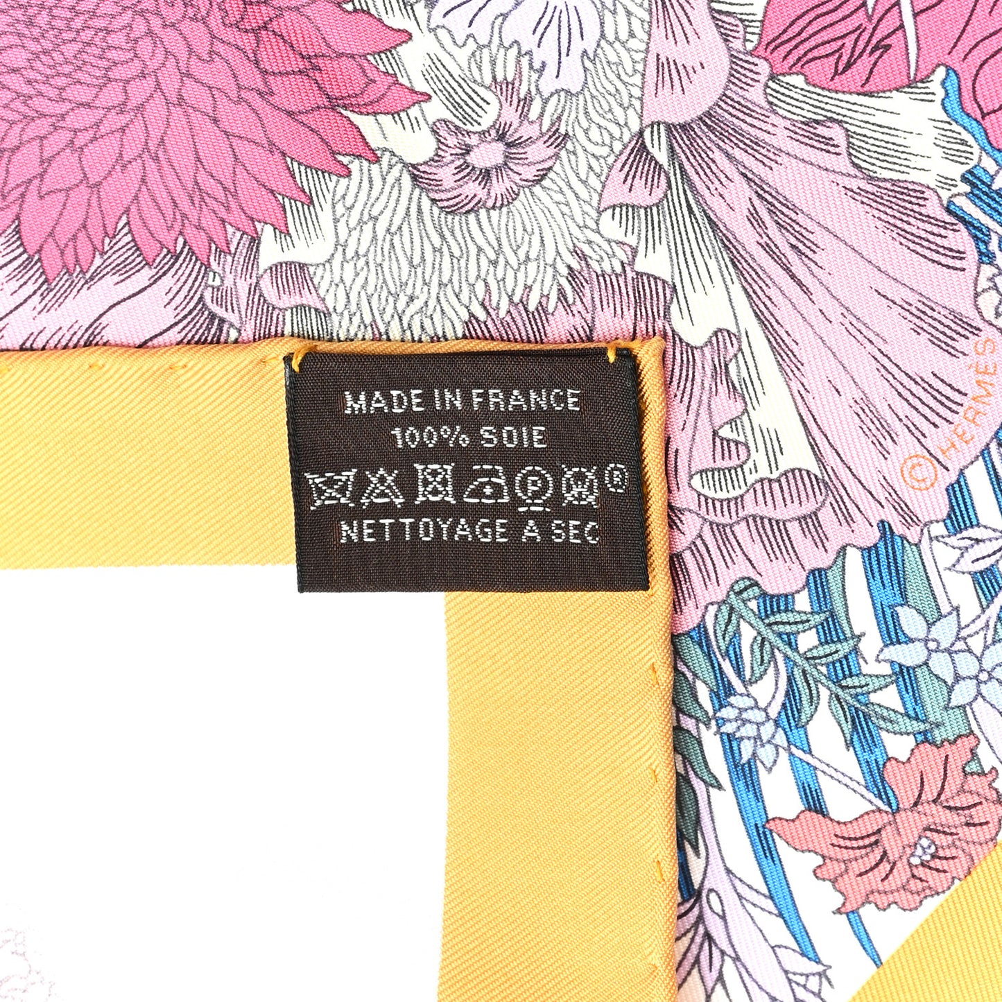 Silk Robe Legere Scarf 45 Miel White Rose Brun