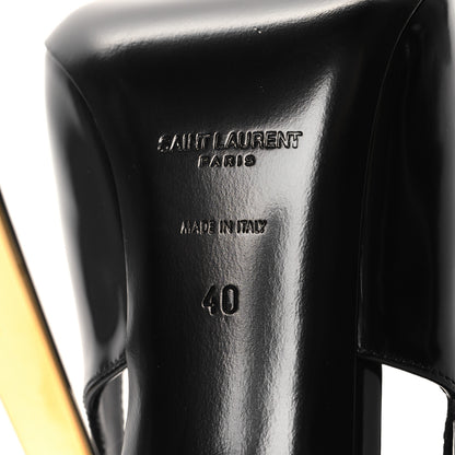 Saint Laurent Glazed Calfskin Lee Slingback Pumps 40 Black 7 of 8