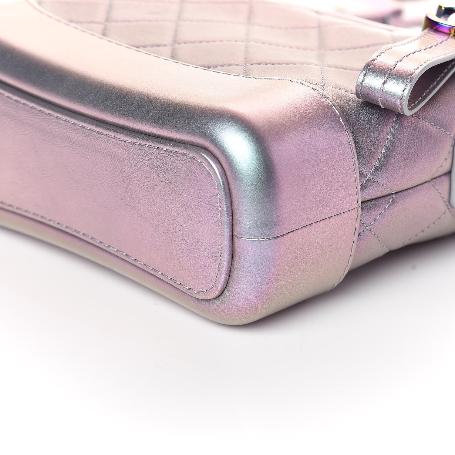 Chanel Iridescent Lambskin Calfskin Quilted Small Gabrielle Hobo Light Purple 10 of 11