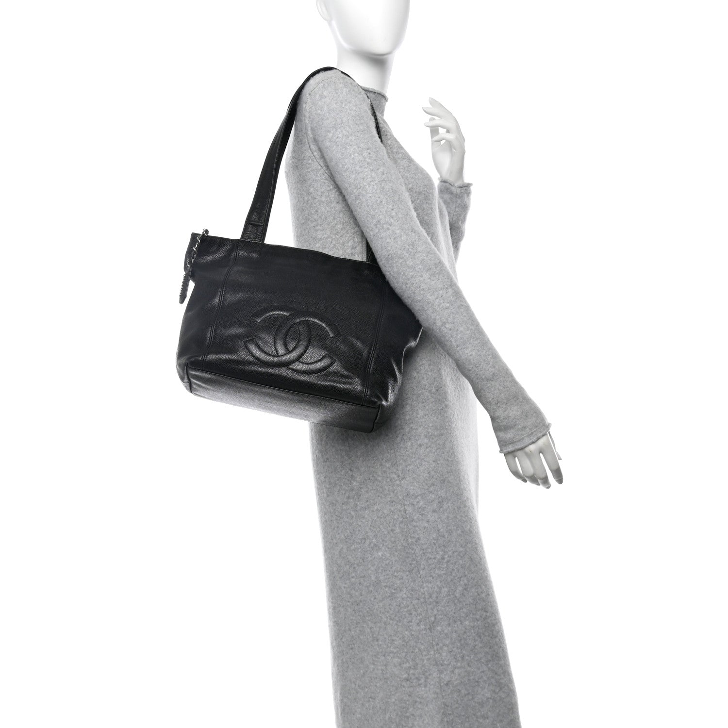 Chanel Caviar CC Shopper Tote Black 2 of 12