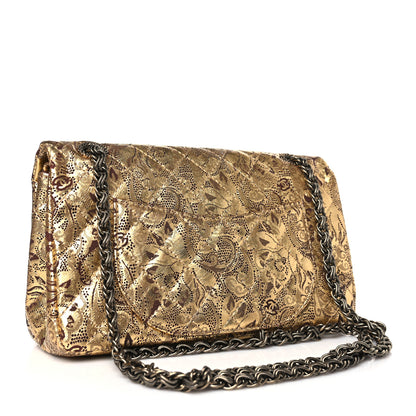 Chanel Buffalo Hand Painted Lace 2.55 Reissue 225 Flap Gold 3 of 9