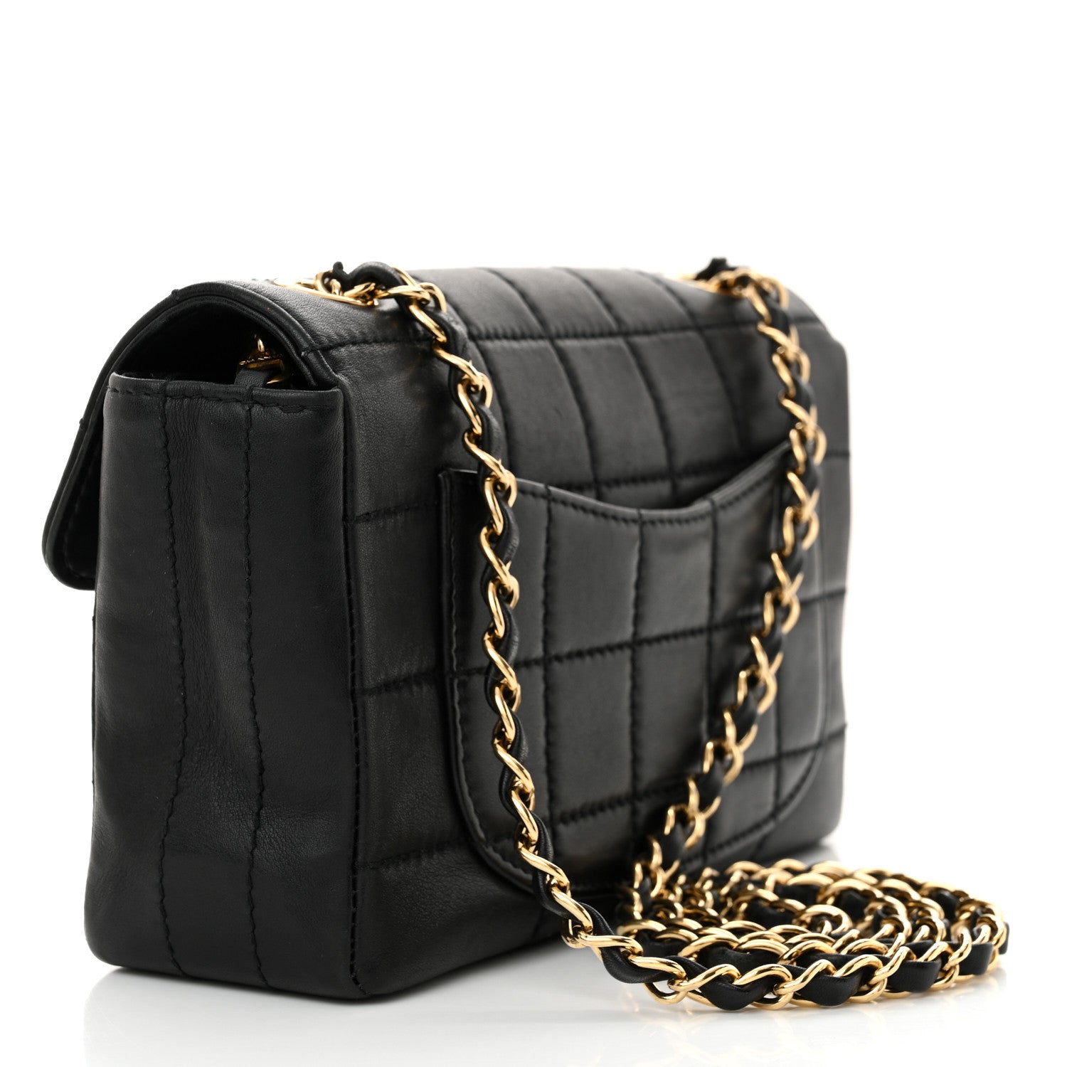 Chanel Lambskin Stitched Chocolate Bar Single Flap Black 3 of 15