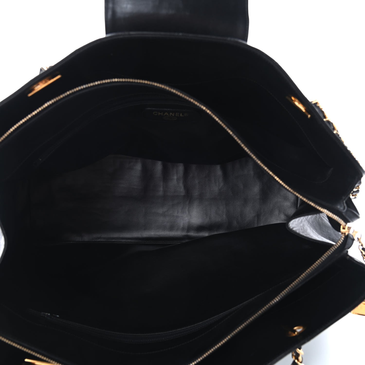 Chanel Calfskin Stitched XL Weekender Black 5 of 9