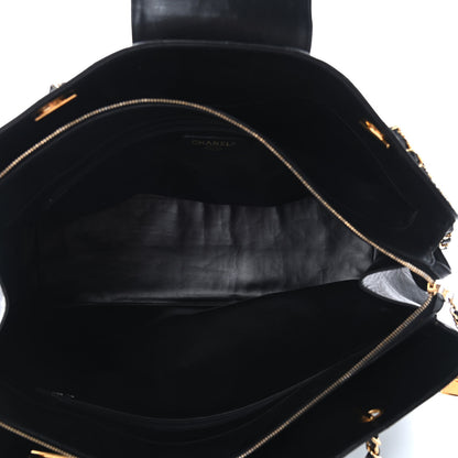 Chanel Calfskin Stitched XL Weekender Black 5 of 9