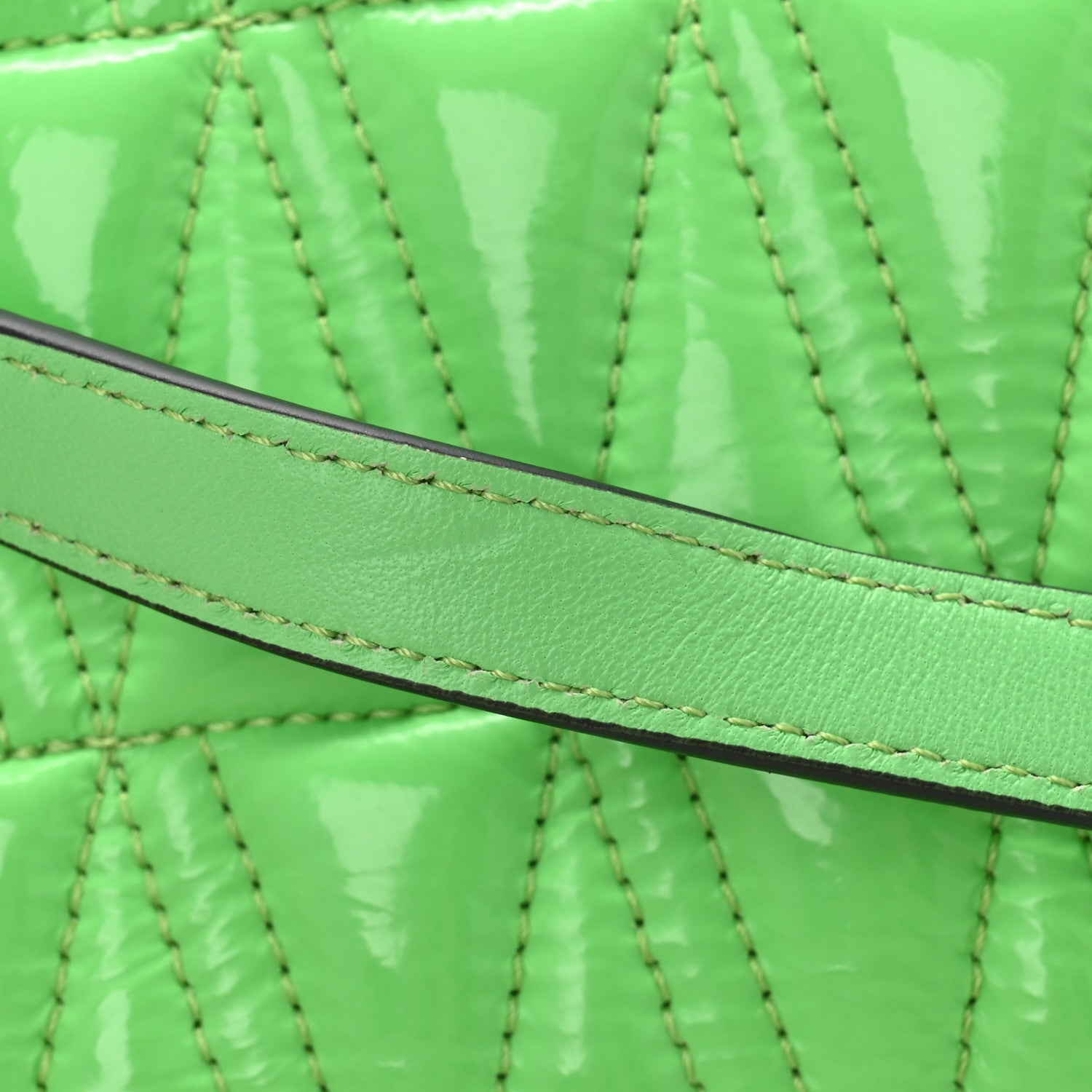 Versace Patent Quilted Virtus Shoulder Bag Mint 11 of 14