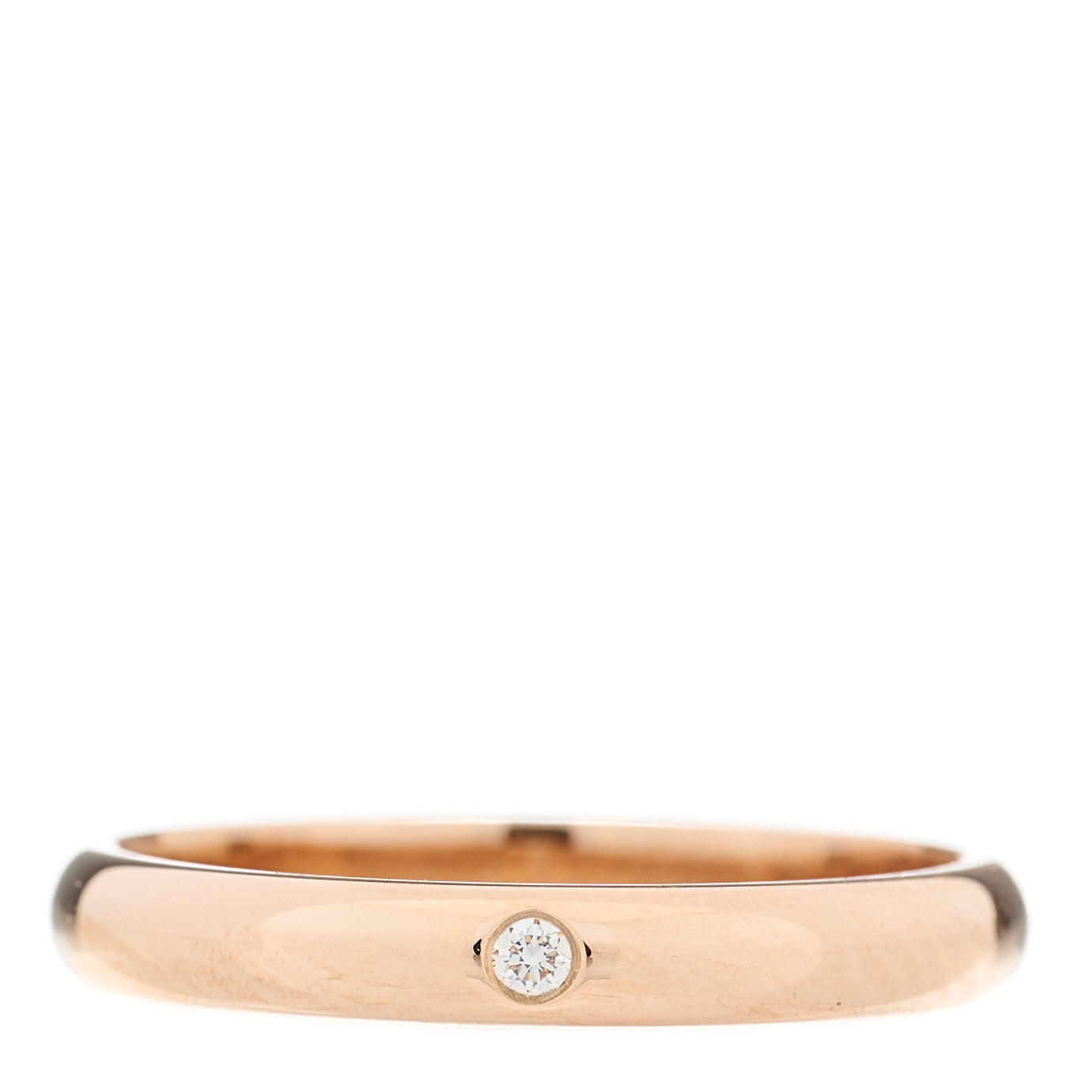 18K Pink Gold Diamond 2.6mm 1895 Wedding Band Ring 48 4.5