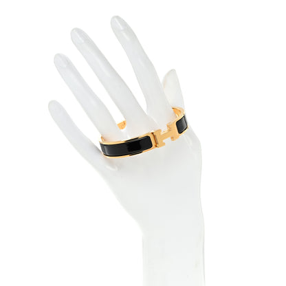 Hermes Enamel Narrow Clic Clac H Bracelet GM Black 2 of 5