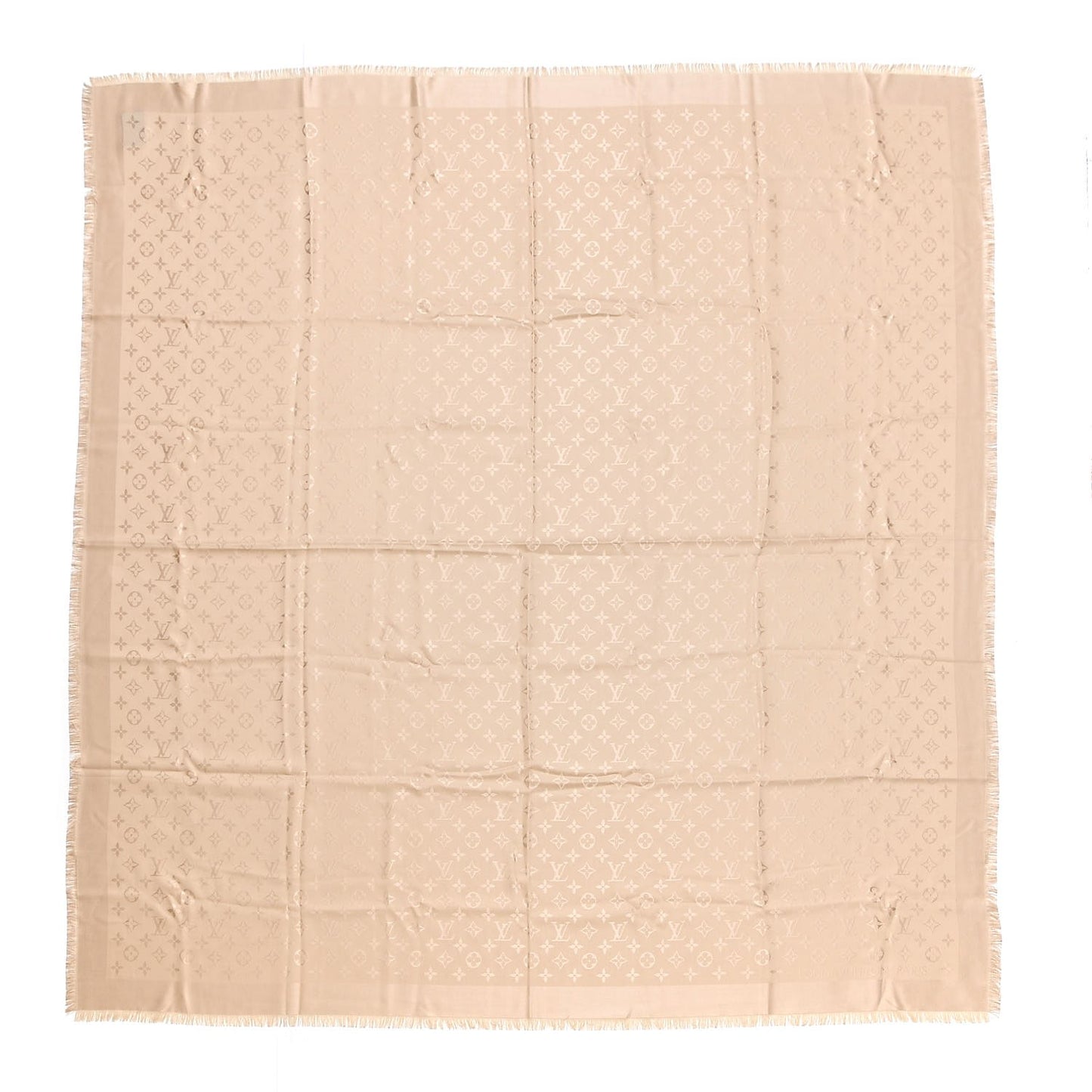 Silk Wool Monogram Shawl Dune