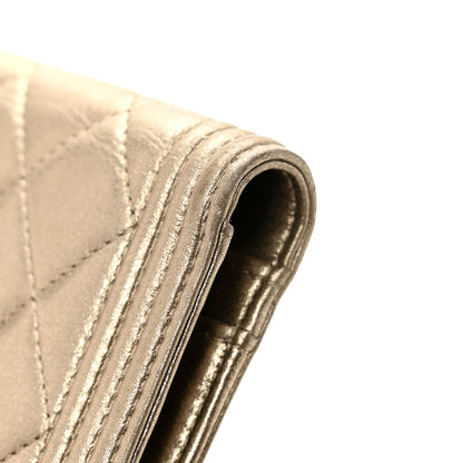 Chanel Metallic Lambskin Quilted Boy Yen Wallet Gold 9 of 10