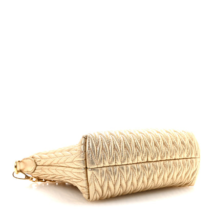 Miu Miu Metallic Nappa Matelasse Chain Shoulder Bag Platino 4 of 9