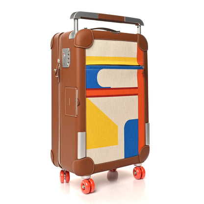 Hermes Canvas Taurillon Regate RMS Rolling Trolley Luggage Multicolor 2 of 9