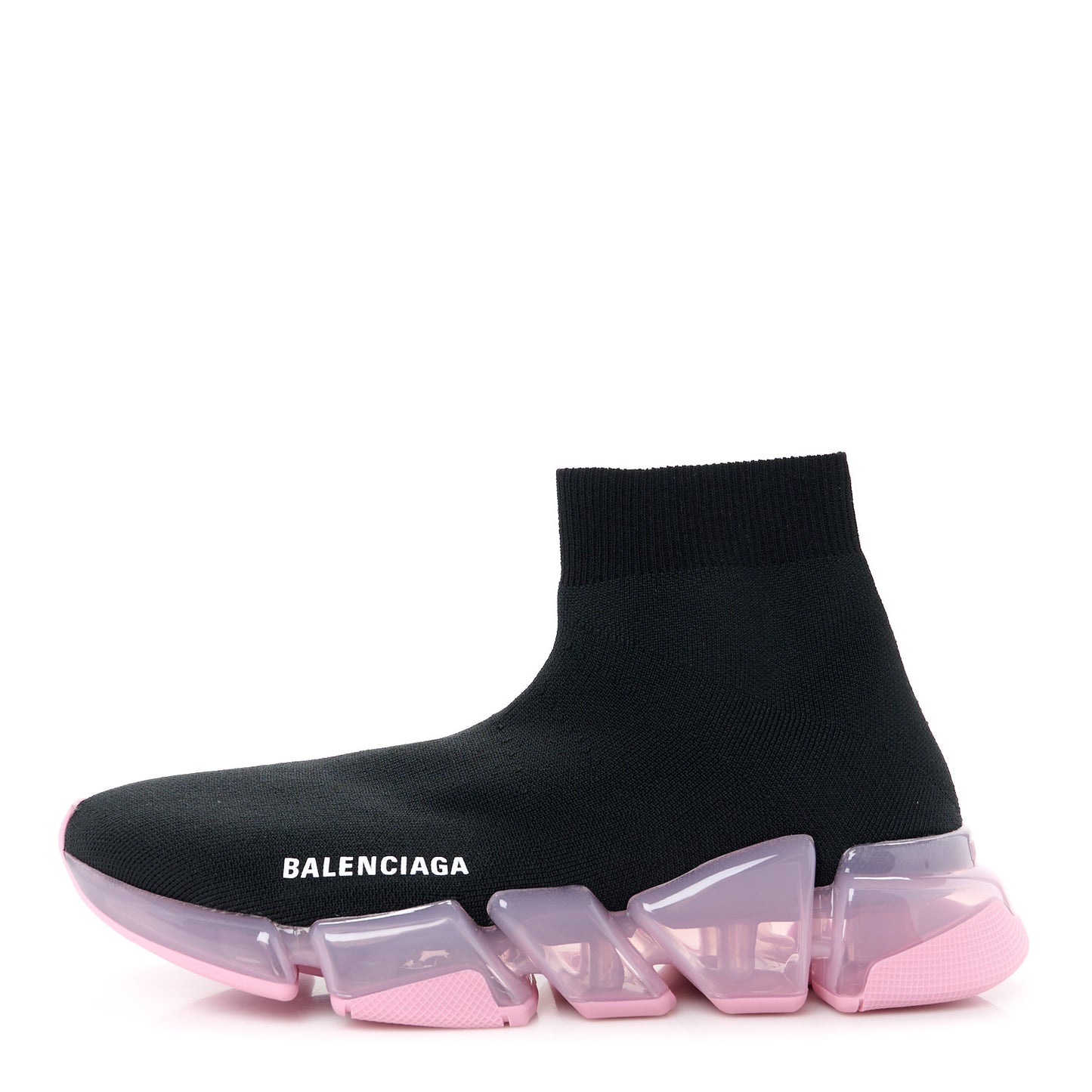 Technical 3D Recycled Knit Bi-Color Womens Speed 2.0 Transparent Sole Sneakers 38 Black Light Pink