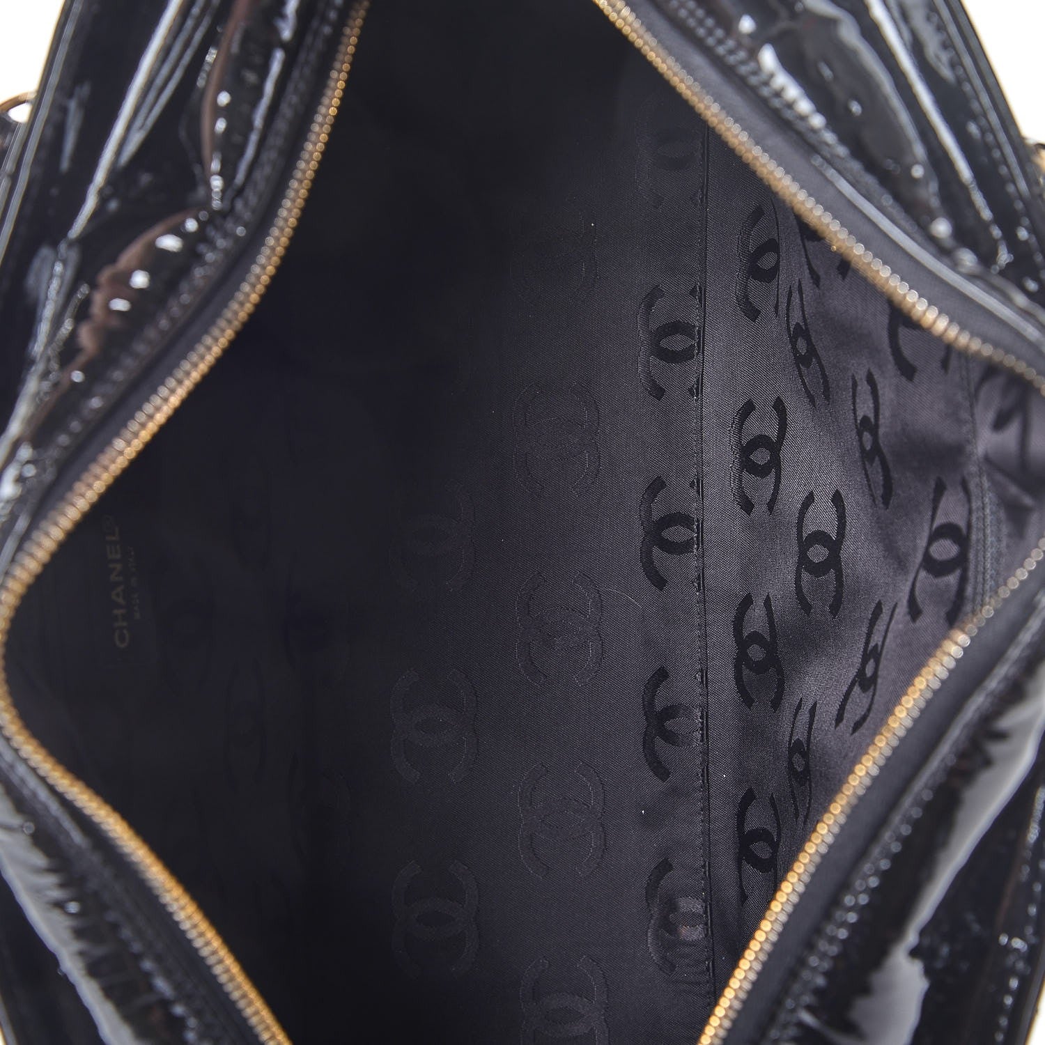 Chanel Patent Chocolate Bar CC Tote Black 5 of 7