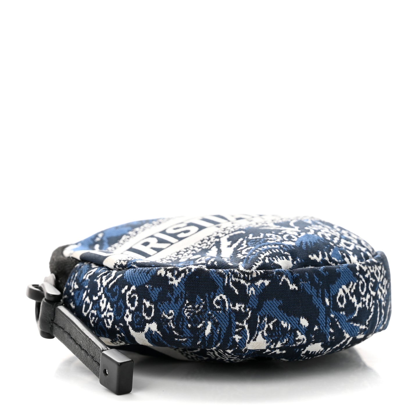 Technical Fabric Embroidered Toile De Jouy DiorTravel Round Coin Purse Blue